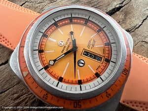 Favre-Leuba 'Deep Blue' Divers with Orange Dial and Bezel, Automatic, Massive 42x48mm