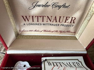 Wittnauer Silver Quadrant Dial, Date, Original Presentation Box & Tags, Manual, 33.5mm