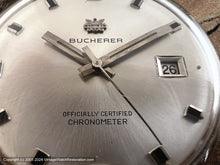 Load image into Gallery viewer, Bucherer Chronometer with Startlingly Silver Dial and Offset Date Window, Automatic, Large 36mm
