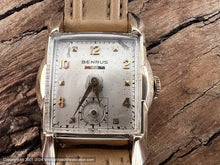 Load image into Gallery viewer, Benrus Sweet Dial on Outrageously Deco Rectangular Case, Manual, 27x40mm
