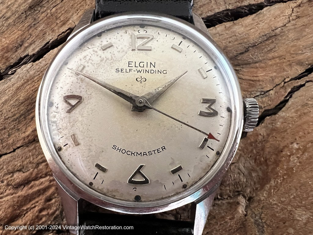 Elgin Shockmaster Self-Winding with Deco Numbers, Automatic, 29mm