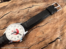 Load image into Gallery viewer, Helbros NOS Pure White Dial with Caricature of Jerry Lewis in Red, Date, Manual, 34.5mm
