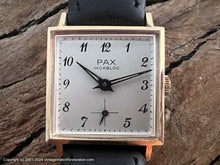 Load image into Gallery viewer, PAX Incabloc Pearl White Minty Dial Square Case, Manual, 25x25mm
