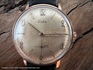 Eska Soft Patina Golden Dial with Art Deco Numbers, Manual, 33mm