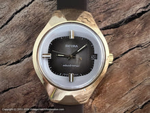 Load image into Gallery viewer, Sicura Rounded Square Gray Dial with White Trim in a Hefty Golden Case, Electronic, 36x48mm
