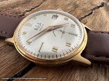 Load image into Gallery viewer, Diese Silver Dial with Golden Markers Inset with Green, Date, Manual, 34.5mm
