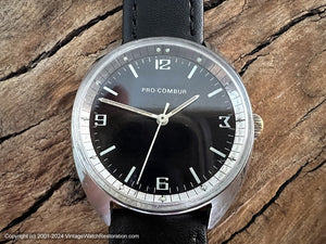 Pro Compur Spotless and Reflective Black Dial, Manual, 35.5mm