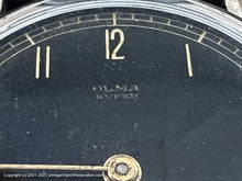 Load image into Gallery viewer, Olma &#39;Super&#39; Black Dial Military Style with Golden Numbers, Manual, Large 35mm
