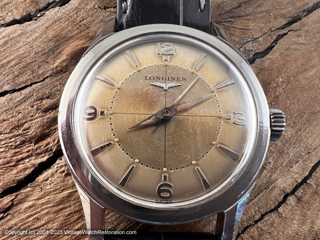 Longines Exquisite Two-Tone Golden Patina Dial, Manual, 34mm