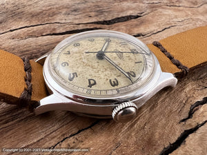 Angelus Military Style with Magnificent Parchment Patina Dial, Two Tone, Manual, 33mm