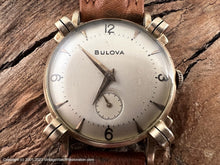 Load image into Gallery viewer, Bulova Pie-Pan Cream Dial in Knot-Design Case, Manual, 29mm
