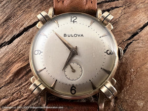 Bulova Pie-Pan Cream Dial in Knot-Design Case, Manual, 29mm