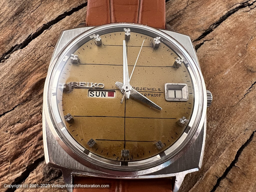 Seiko 'Sea Lion' 23 Jewel Mustard Dial, Day-Date, Automatic