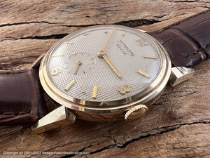 Wittnauer Revue Guilloche Dial in a 14K Gold Case Manual 33.5mm Vintage Watch Restoration