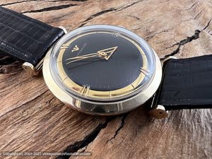 Wittnauer Black and Gold Dial with Triangular Design Hands, Manual, 34mm