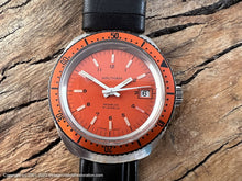 Load image into Gallery viewer, Waltham Divers with Orange Dial and White Markers and Hands and Orange Bezel, Manual, Huge 37x40mm
