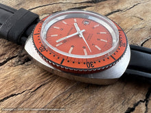 Load image into Gallery viewer, Waltham Divers with Orange Dial and White Markers and Hands and Orange Bezel, Manual, Huge 37x40mm
