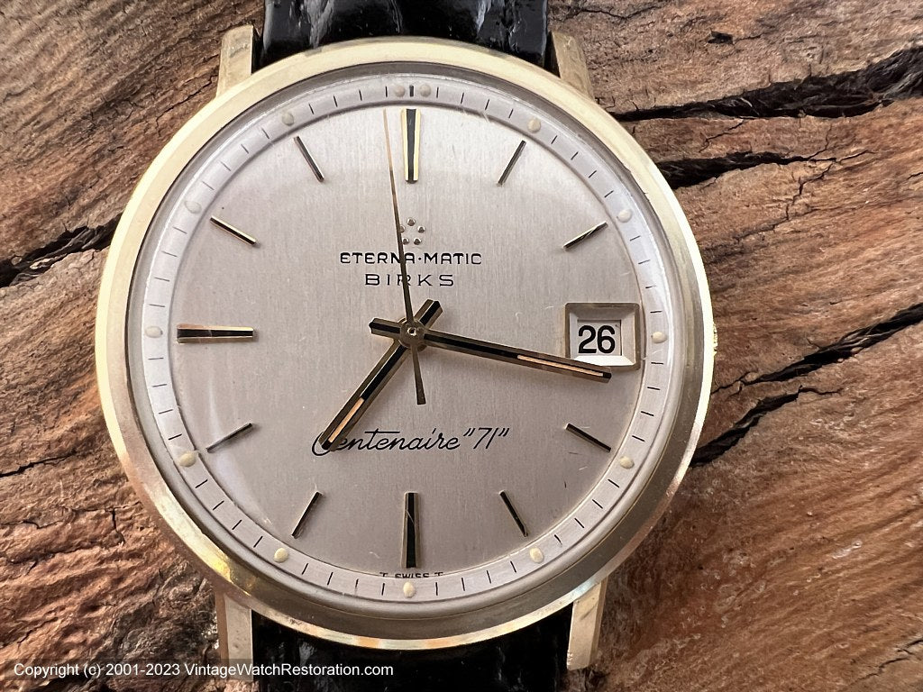 Eterna-Matic Centennaire '71' Birks Perfect Silver Dial, Automatic, Large 35mm