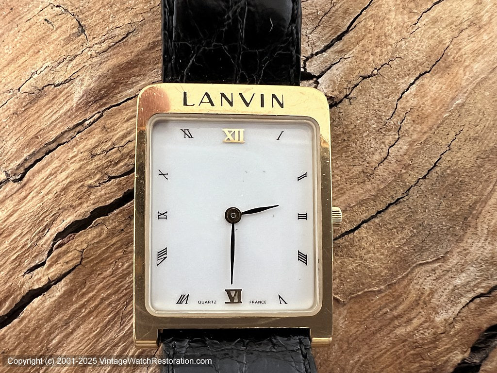 Lanvin Super White Dial with Small Roman Numbers in Rounded Edge