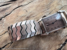 Load image into Gallery viewer, Bulova  Copper Dial Art Deco Rose Gold Case with Original Deco Box, Manual, 21.5x37mm
