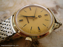 Load image into Gallery viewer, Stunning Gold Dial Accutron with Black Markers and Kreisler Bracelet, Electric, Large 34.5mm
