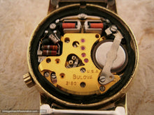Load image into Gallery viewer, Stunning Gold Dial Accutron with Black Markers and Kreisler Bracelet, Electric, Large 34.5mm
