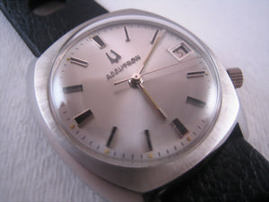 Perfect Accutron Date with Brushed Silver Case, Electric, 35.5mm
