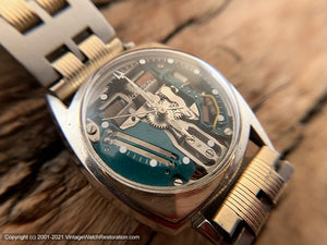 Accutron Spaceview First Year of Issue in Asymmetrical Case with 14K Gold Inlay -- Rare, Electronic, 33.5x40mm