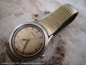 Benrus Golden Dial in Expansive Bezel Case, Manual, 34mm