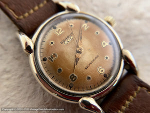 Benrus with Stunningly Warm Orange Patina and Tear-Drop Lug Case, Automatic, 33mm