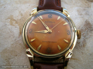 NOS Benrus Amber Dial with Deco Lugs, Manual, 33mm