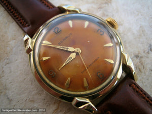 NOS Benrus Amber Dial with Deco Lugs, Manual, 33mm