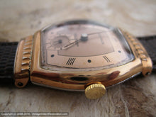 Load image into Gallery viewer, Stunning Two-Tone Dial Barrel Shape Rose Gold Benrus, Manual, 28x37mm
