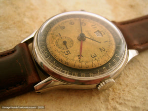 Very Unusual Bremon Two Tone Perpetual Calendar, Manual, Large 34mm