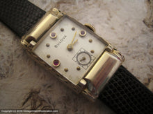 Load image into Gallery viewer, Early 1950s Bulova Decorative Case with Ruby Markers, Manual, 22x36mm
