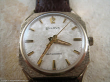 Load image into Gallery viewer, Quintecential Sixties Styling Asymetric Bulova with Textured Case and Dial, Automatic, 31x31
