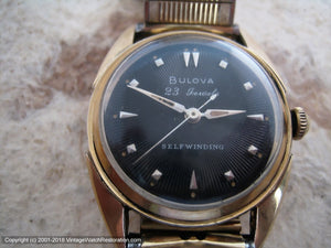Bulova 23 Jewels Black Sunburst Dial, Automatic, 31x40mm