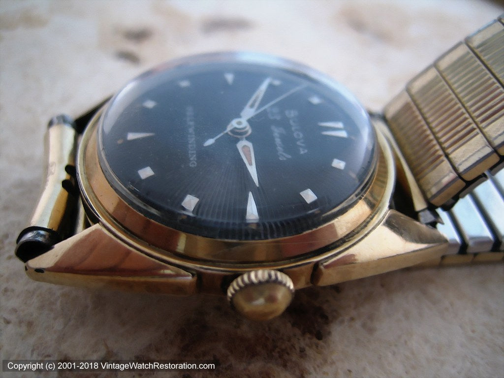 Bulova 23 Jewels Black Sunburst Dial, Automatic, 31x40mm – Vintage ...