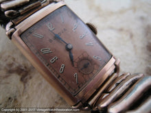 Load image into Gallery viewer, Copper Dial Bulova in Rectangular Copper-Gold Case, Manual, 21x28.5mm
