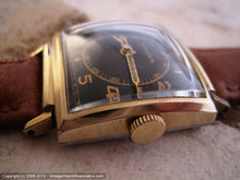 Load image into Gallery viewer, Black and Gold Square Doctor&#39;s Style Bulova, Manual, 25x35mm
