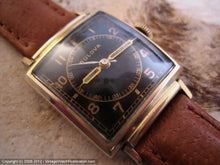 Load image into Gallery viewer, Black and Gold Square Doctor&#39;s Style Bulova, Manual, 25x35mm
