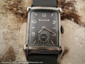 Stunning Gray Dial Bulova Fifth Avenue, Manual, 21.5x38mm