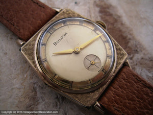 Bulova from Sixties with Original Two Tone Dial and Textured Bezel , Manual, 29x38mm