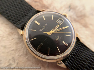 Bulova with Stunning Black Dial and Date, Automatic, 33mm