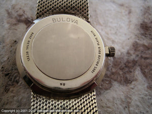 Bulova 'Slimline' Charcoal Gray Dial with Date and Amazing Mesh Bracelet (OC), Manual, 34mm