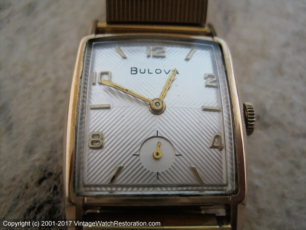 Bulova Textured Quadrant Dial in Rectangular Case, Manual Bulova Textured Quadrant Dial in Rectangular Case, Manual