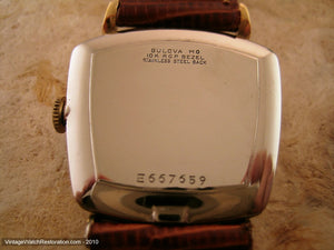 Sixties Jetson Style TV Shape Black Dial Bulova, Manual, Asymmetrical, TV