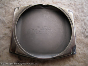 Bulova Early Model in Decorative Bezel Tonneau Case, Manual, 26x38.5mm
