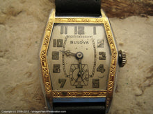 Load image into Gallery viewer, Early Bulova with Stunning Gold on Silver Decorative Case - &#39;Sky King Commemorative&#39;, Manual, 27x36.5mm
