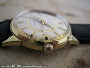 Funky Mid-Sixties Bulova with Golden Circle Dial Design , Manual, 32mm